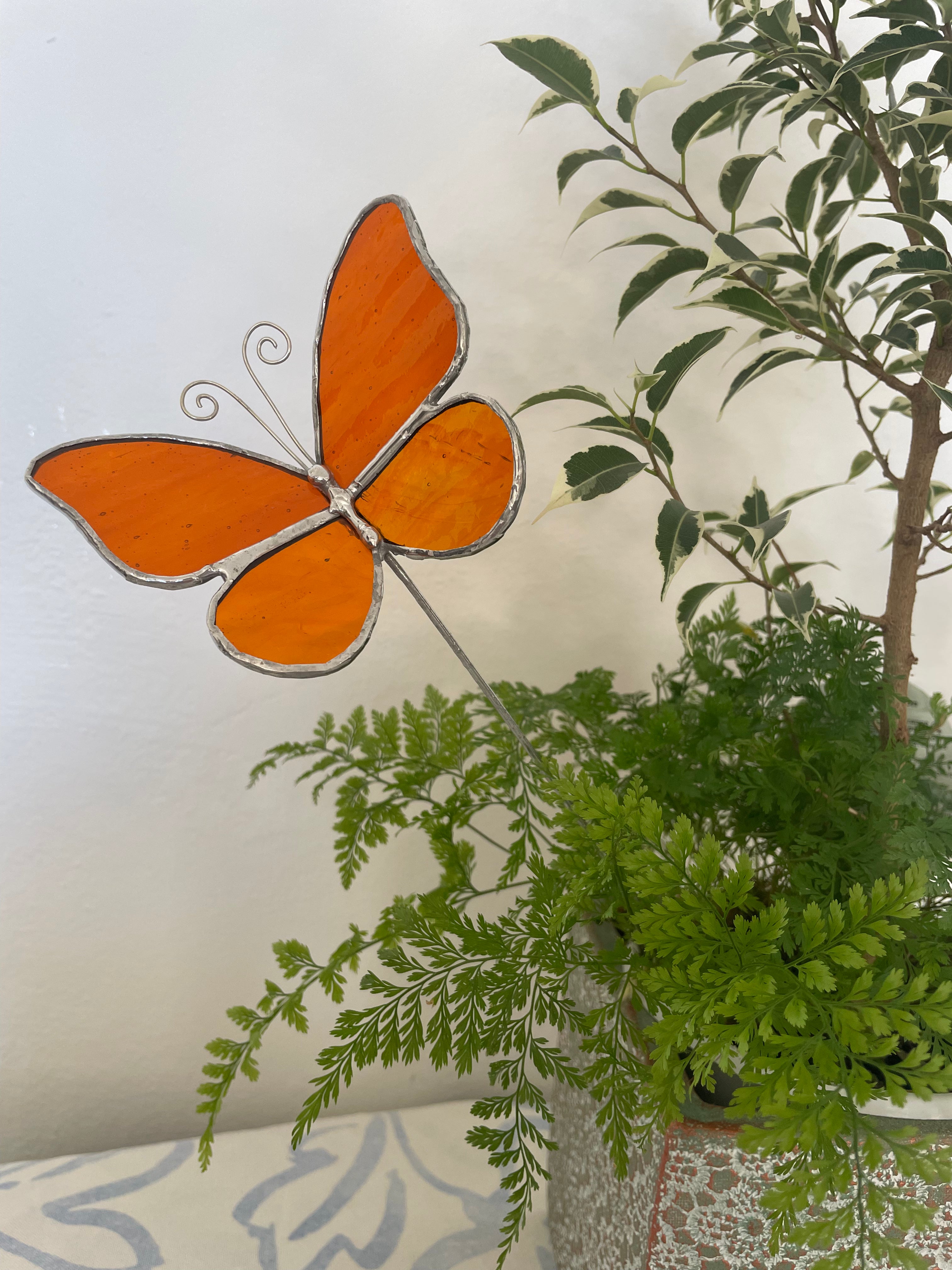 Butterfly Plant Stake - Orange