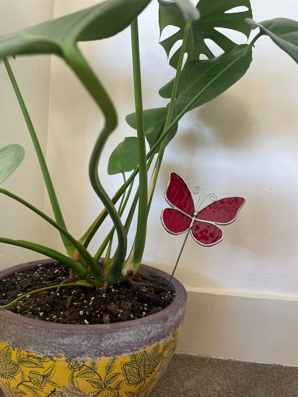 Butterfly Plant Stake - Red