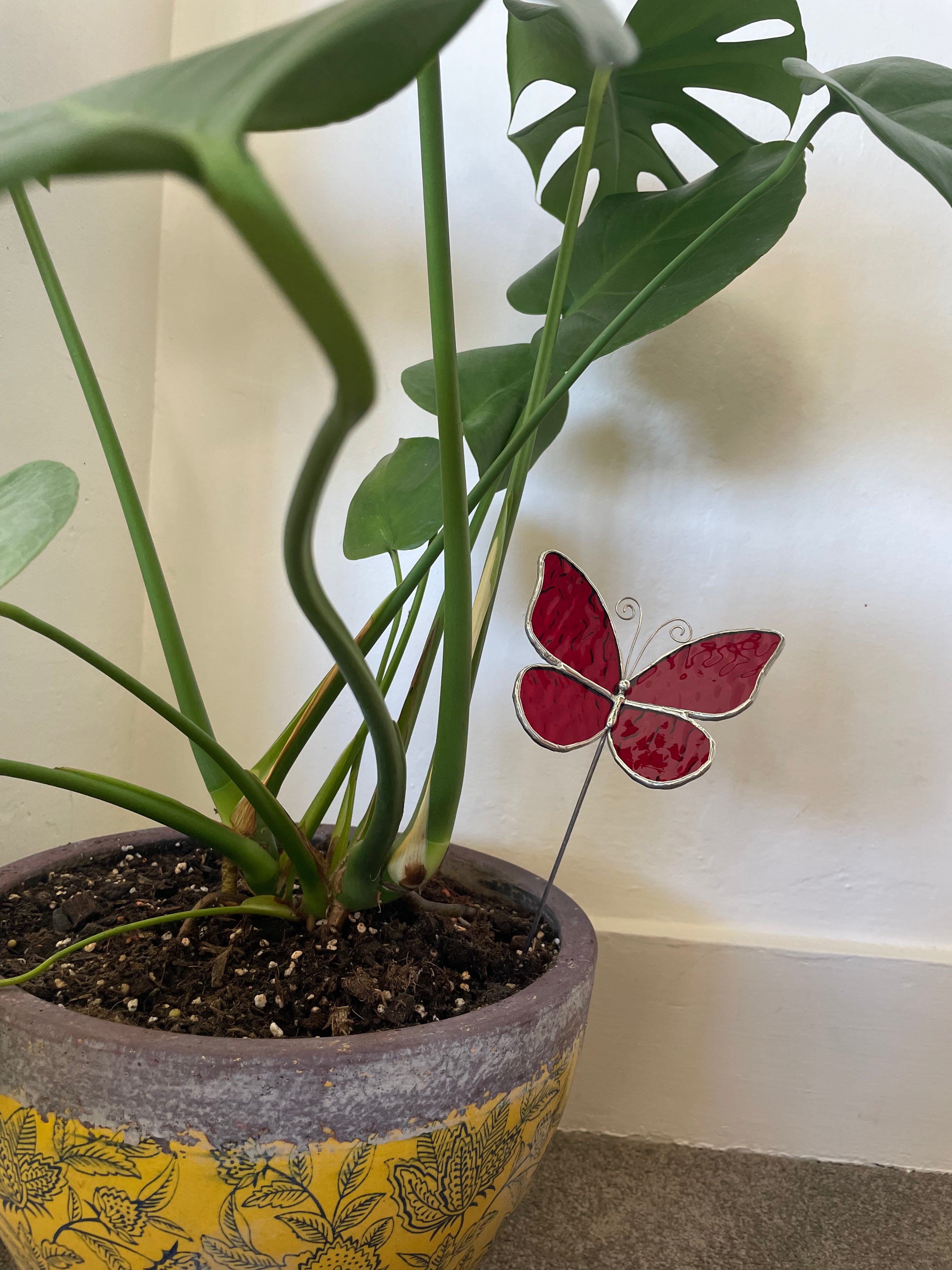 Butterfly Plant Stake - Red