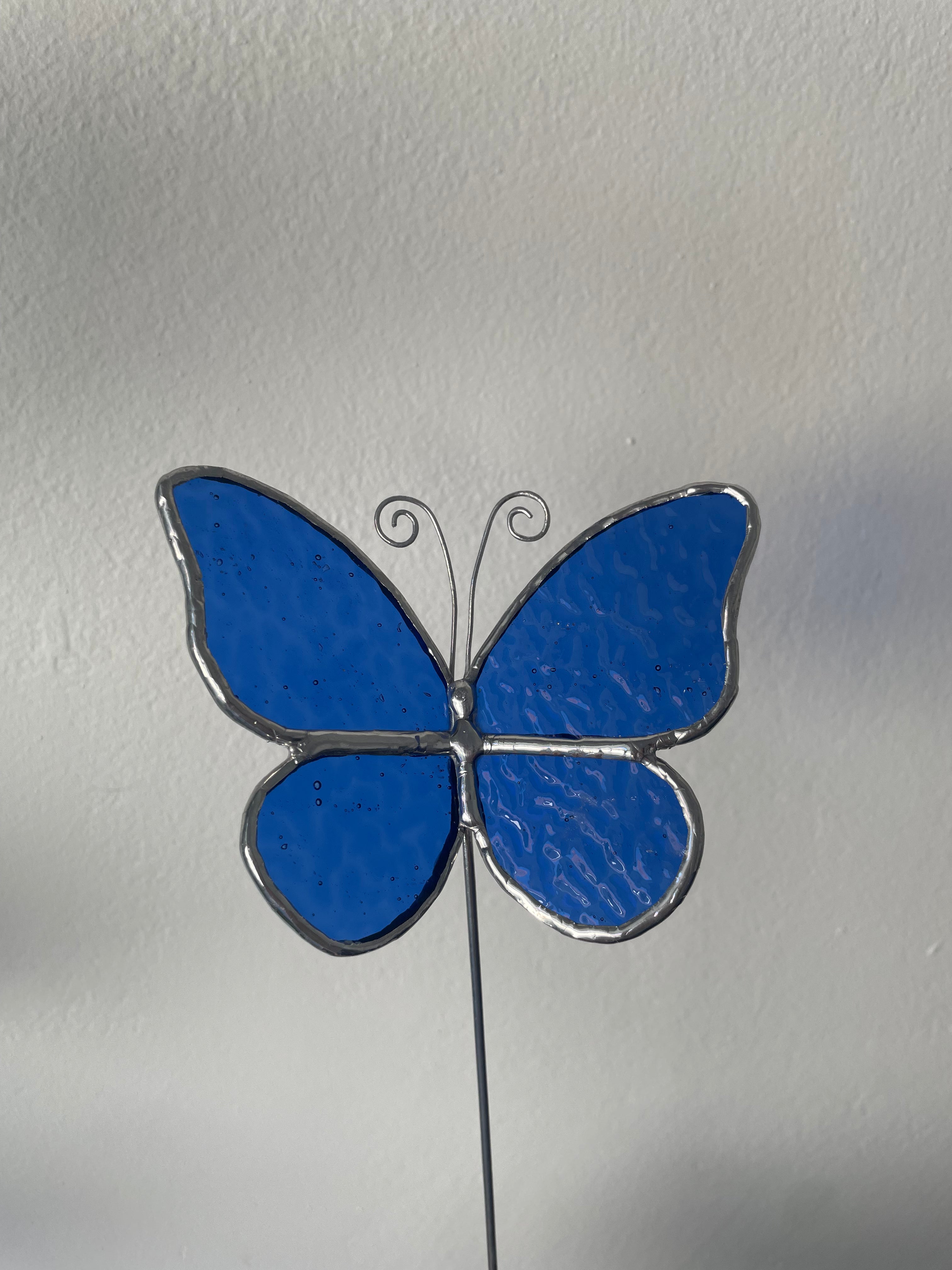Butterfly Plant Stake - Blue