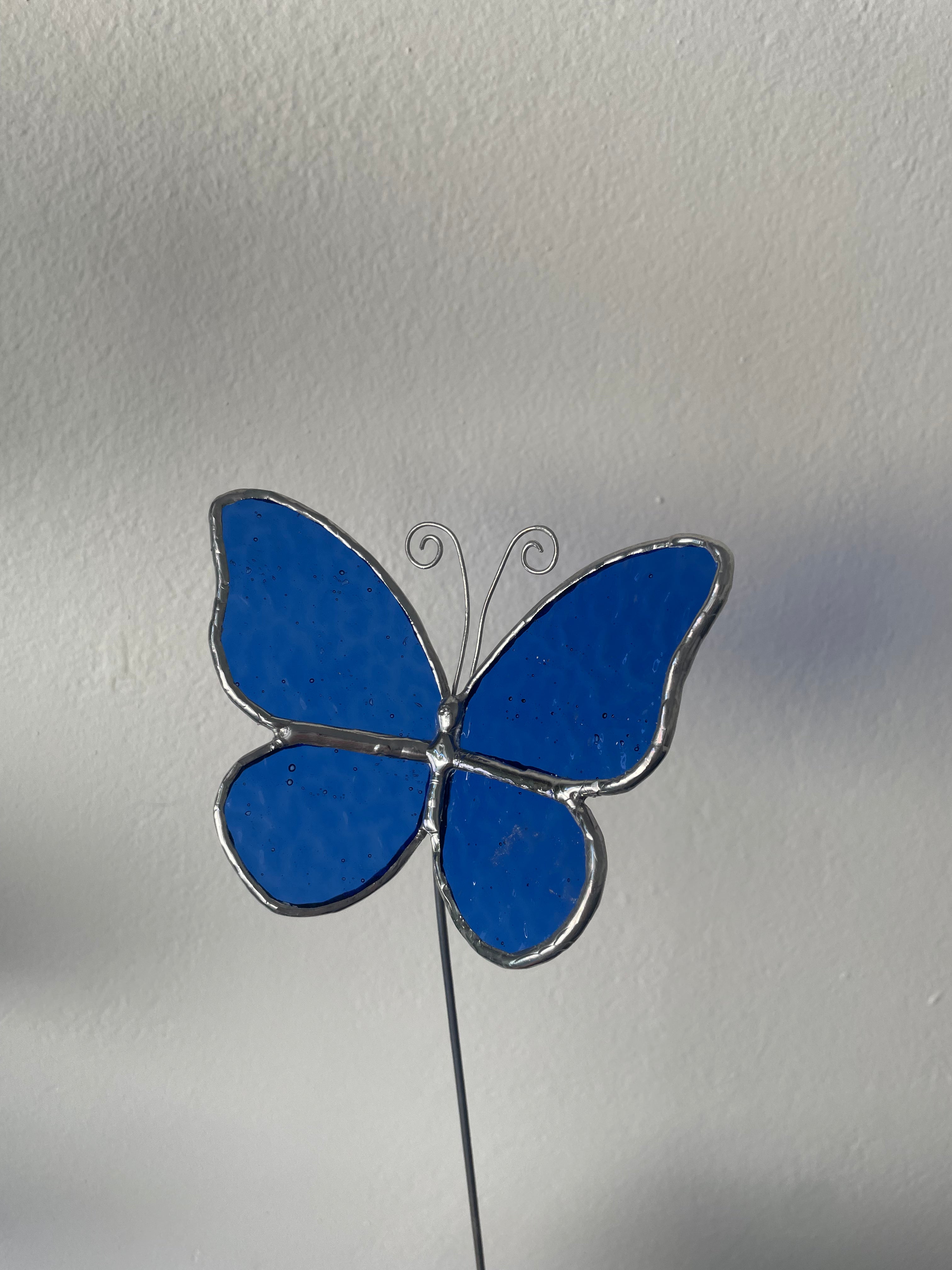 Butterfly Plant Stake - Blue
