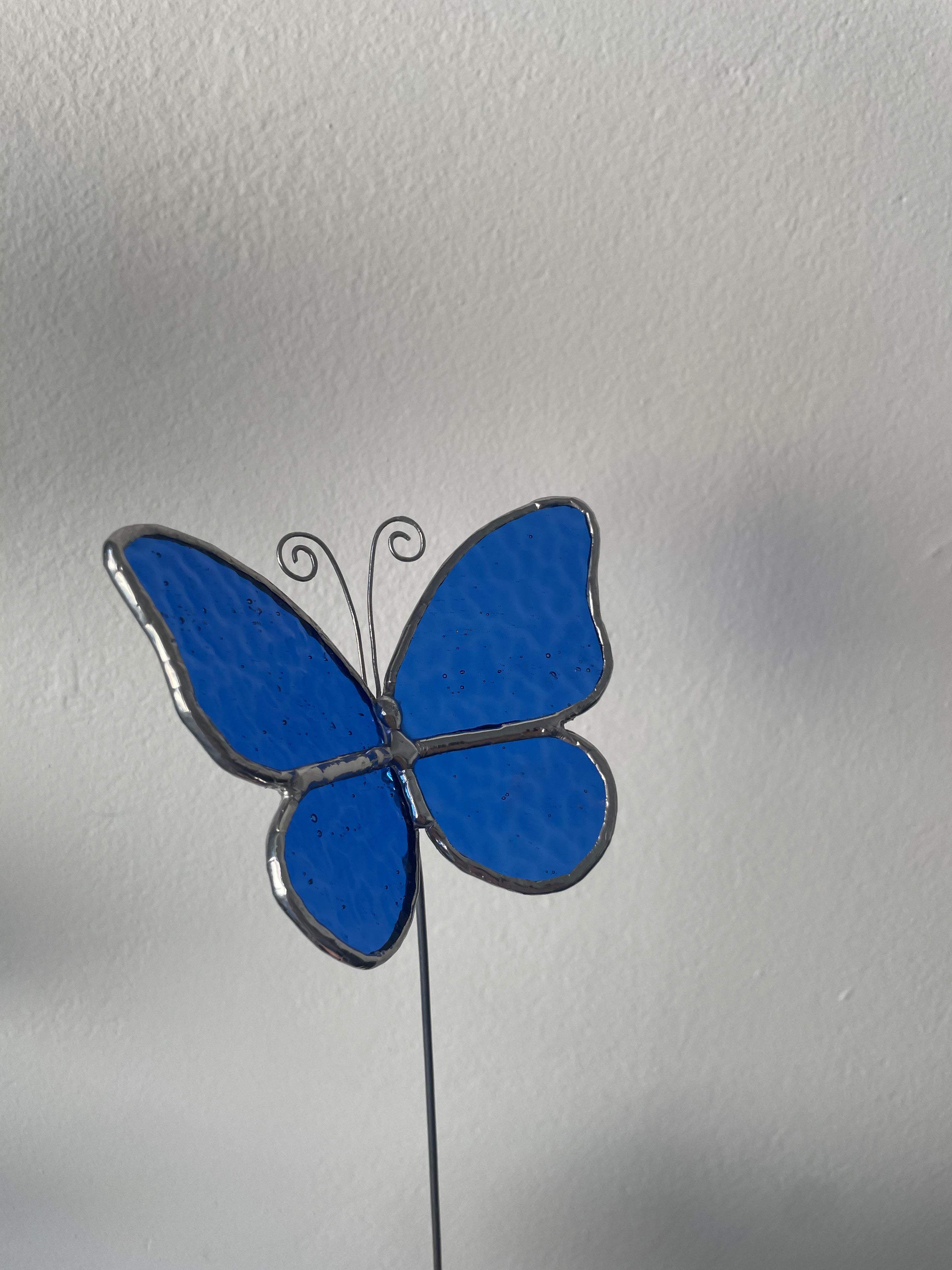 Butterfly Plant Stake - Blue