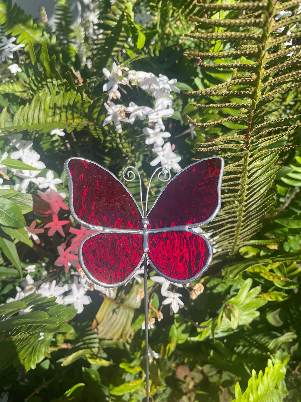 Butterfly Plant Stake - Red