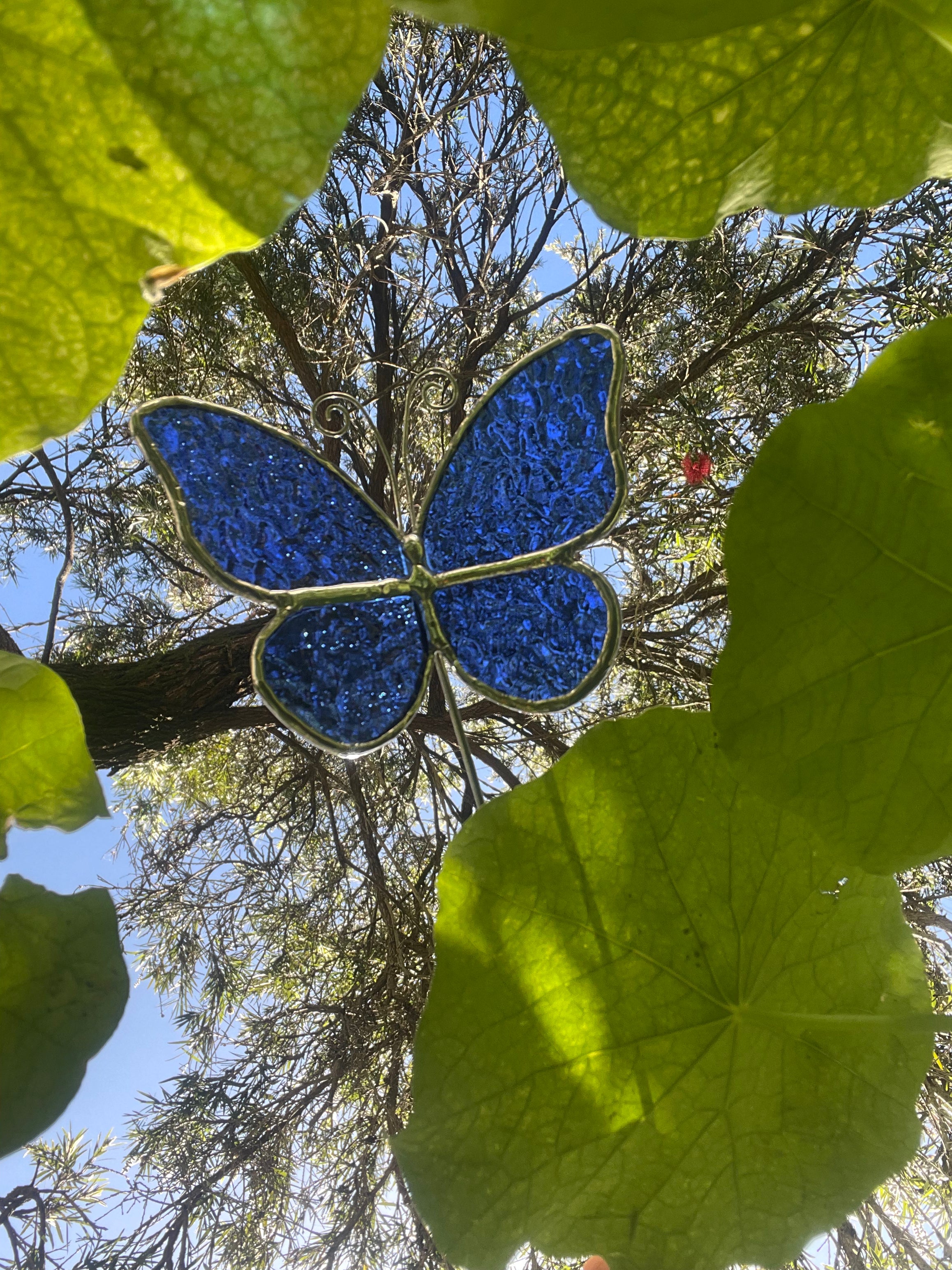 Butterfly Plant Stake - Blue