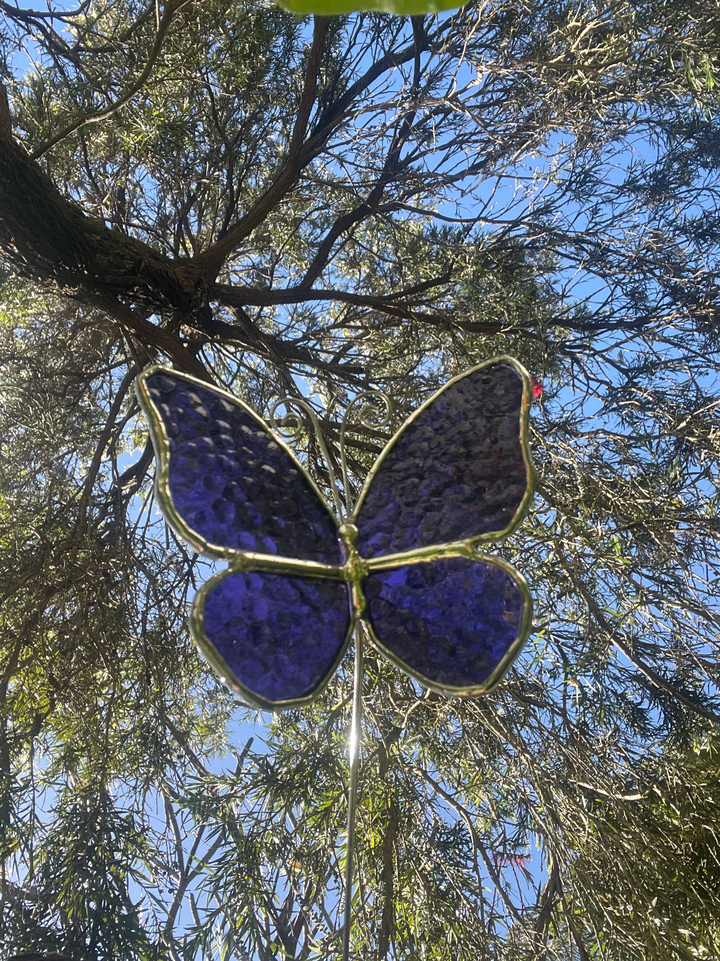Butterfly Plant Stake - Purple
