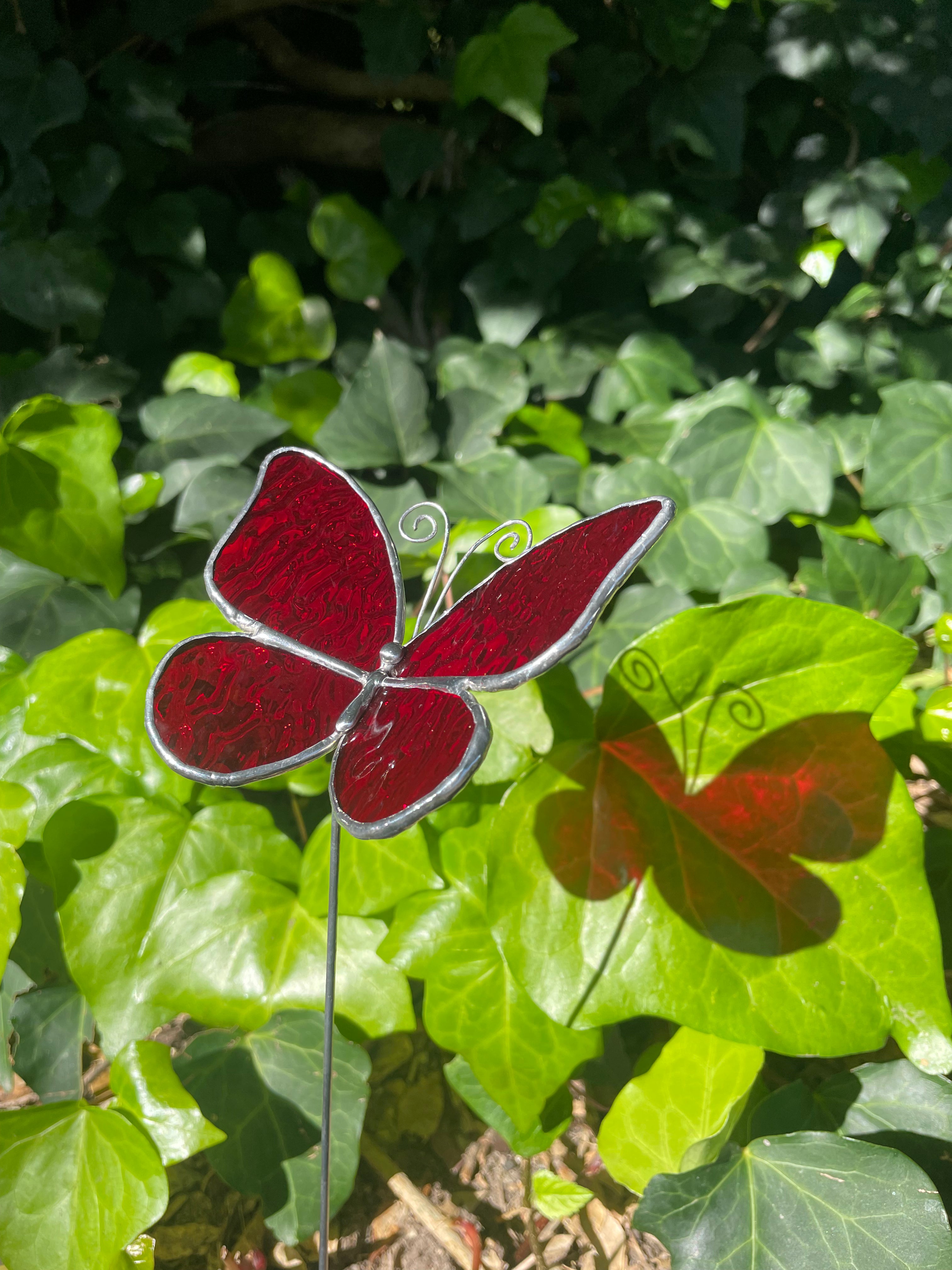 Butterfly Plant Stake - Red