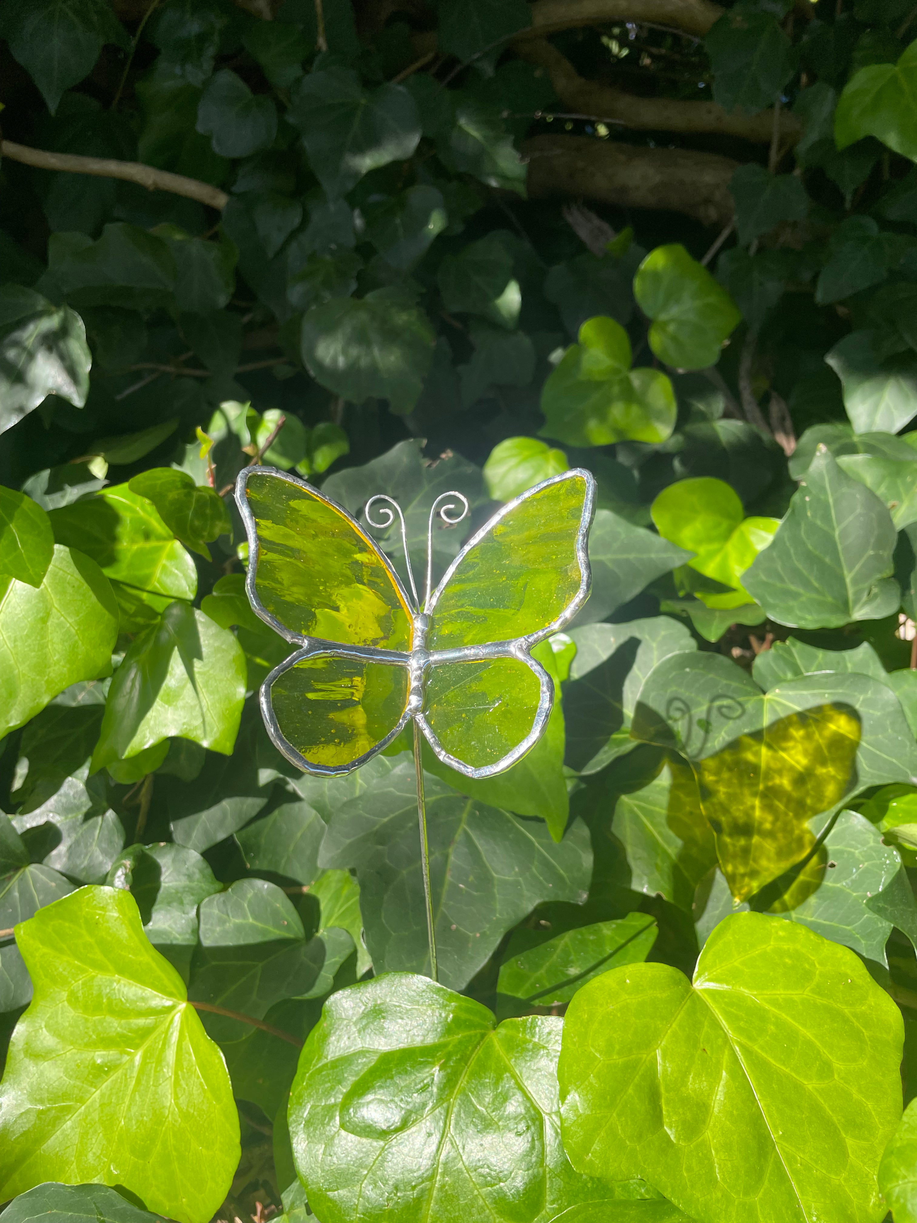 Butterfly Plant Stake - Yellow