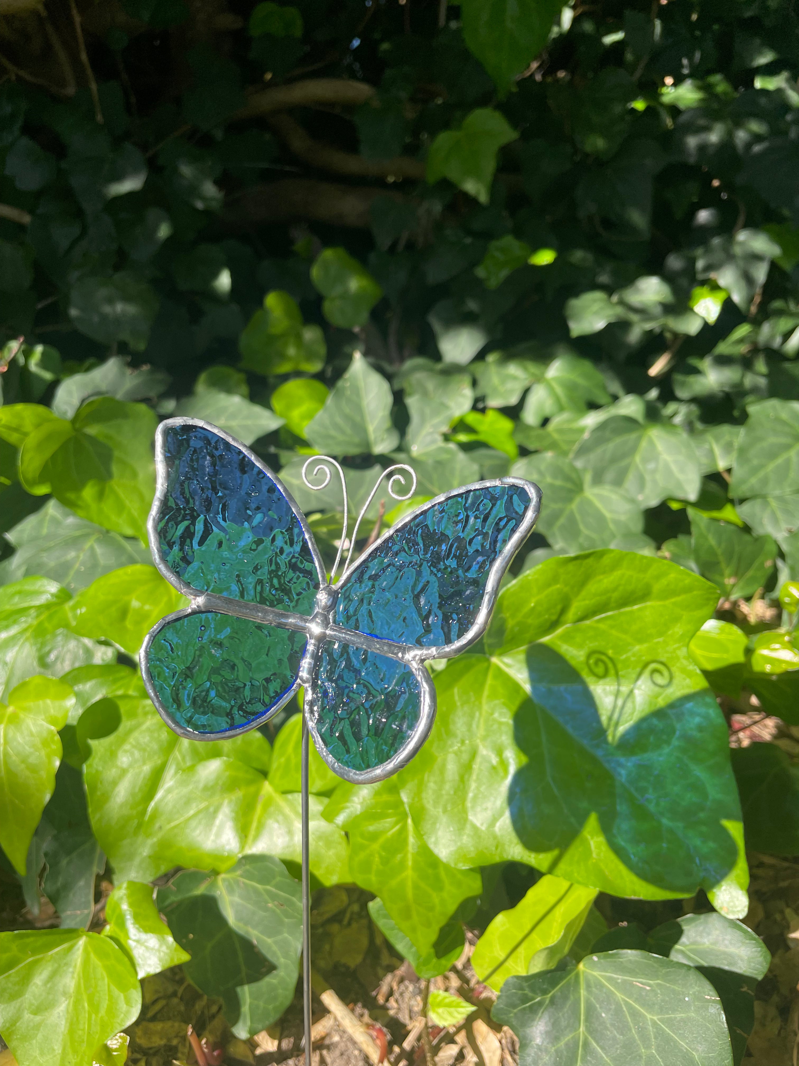 Butterfly Plant Stake - Blue